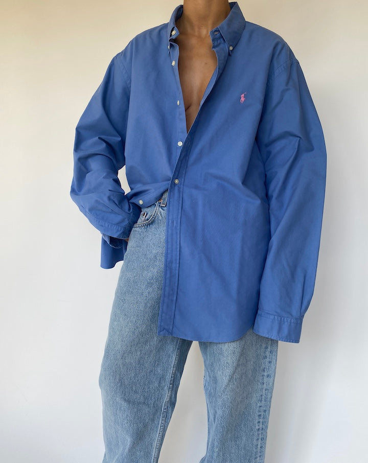 VINTAGE OVERSIZED BLUE RALPH LAUREN SHIRT 3323