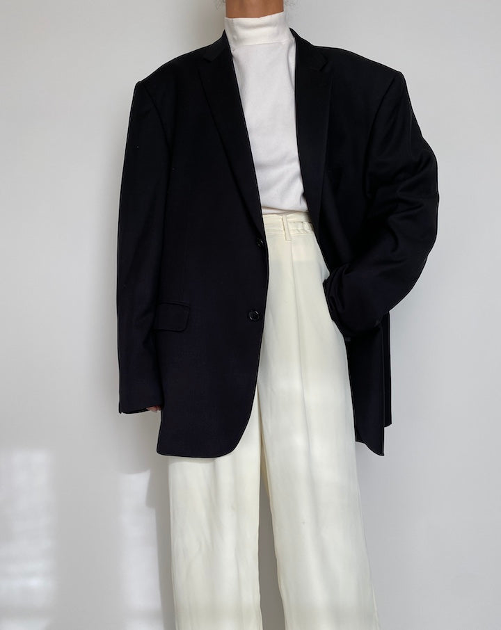 VINTAGE BLACK SINGLE BREASTED BLAZER 2222