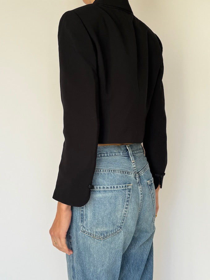 Vintage Cropped Black Blazer 6604