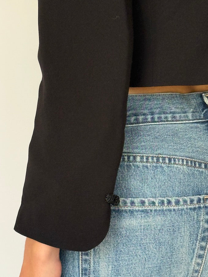 Vintage Cropped Black Blazer 6604