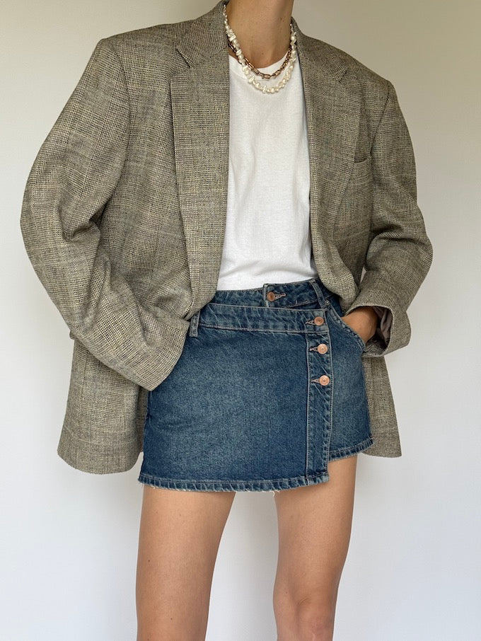 Vintage single-breasted blazer grey 6205