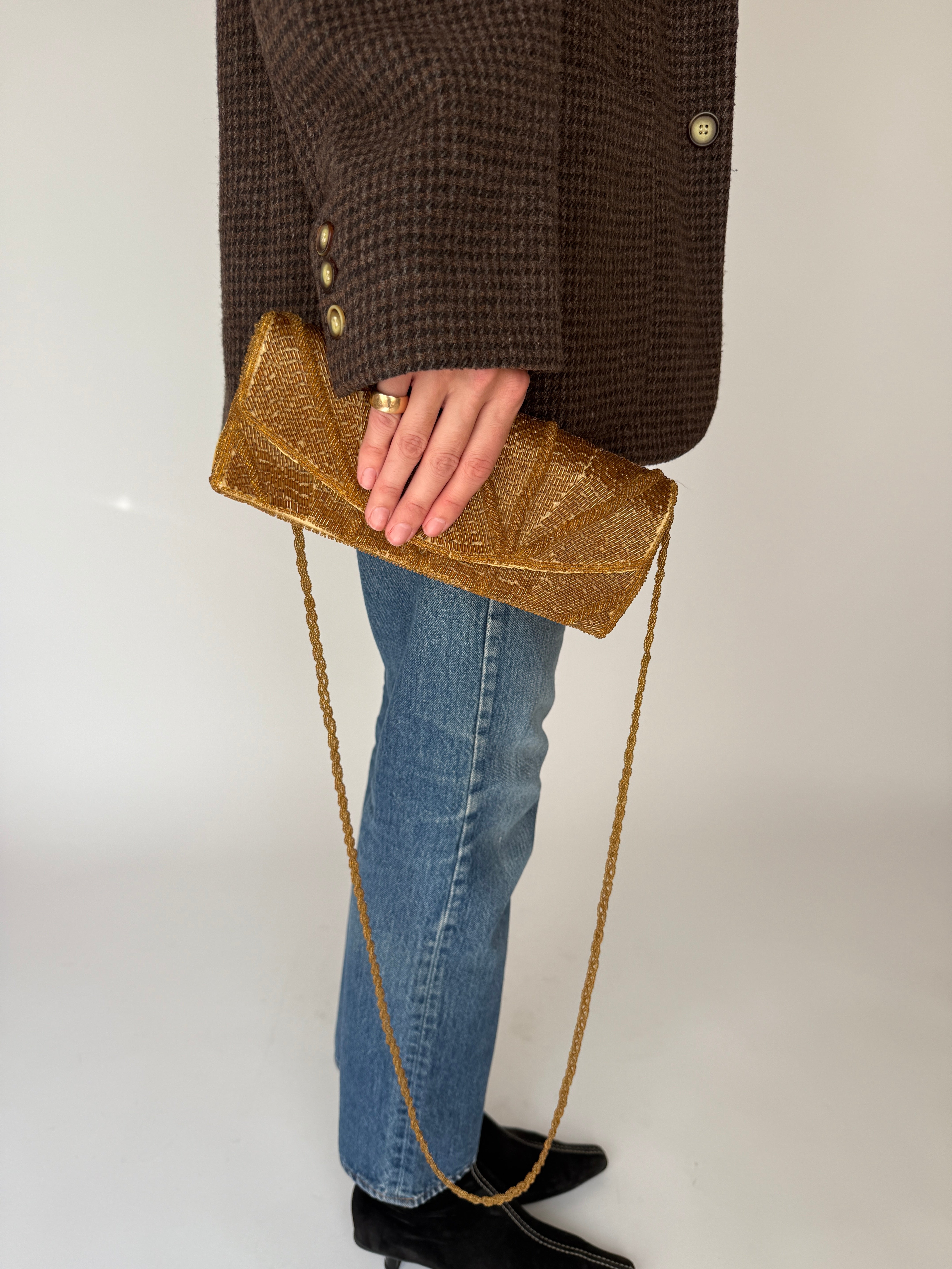 Golden Beaded Evening Clutch 6378