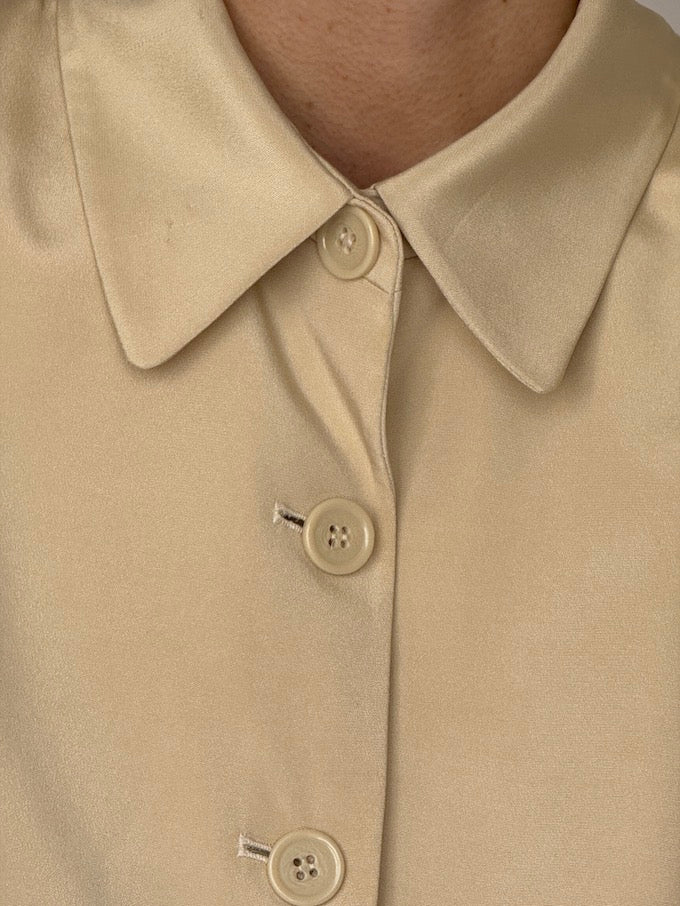 Vintage 100% Silk Blazer in Champagne 6605