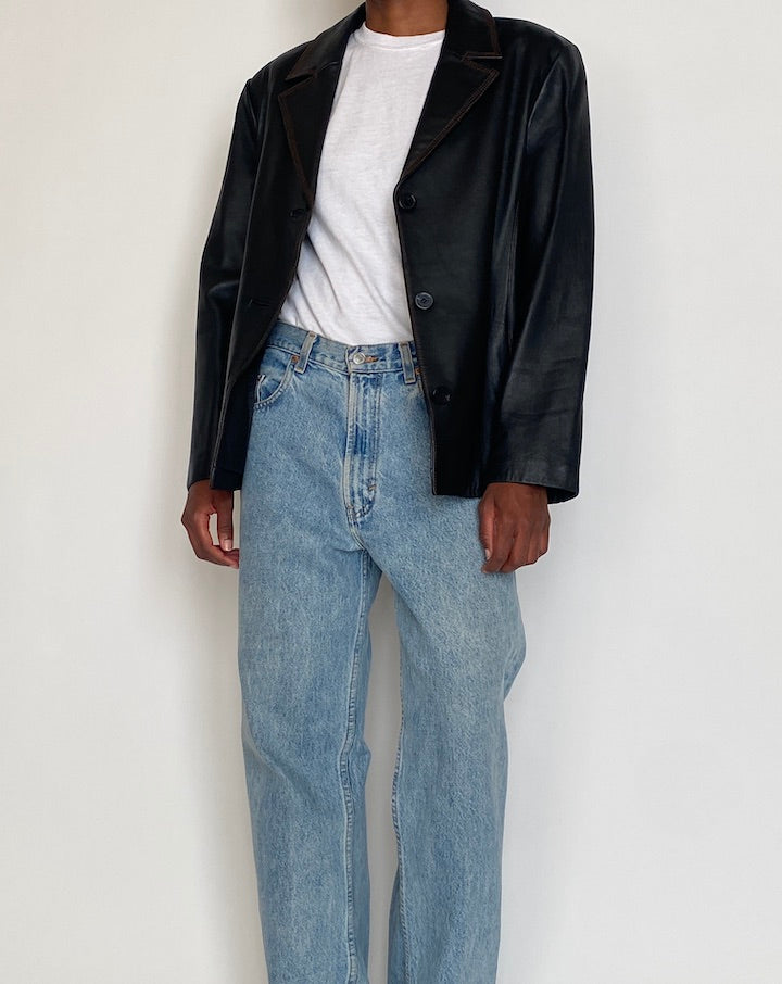 VINTAGE BLACK LEATHER JACKET 4265