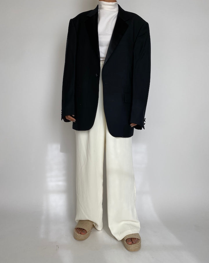 VINTAGE OVERSIZED WOOL BLAZER IN BLACK 2231