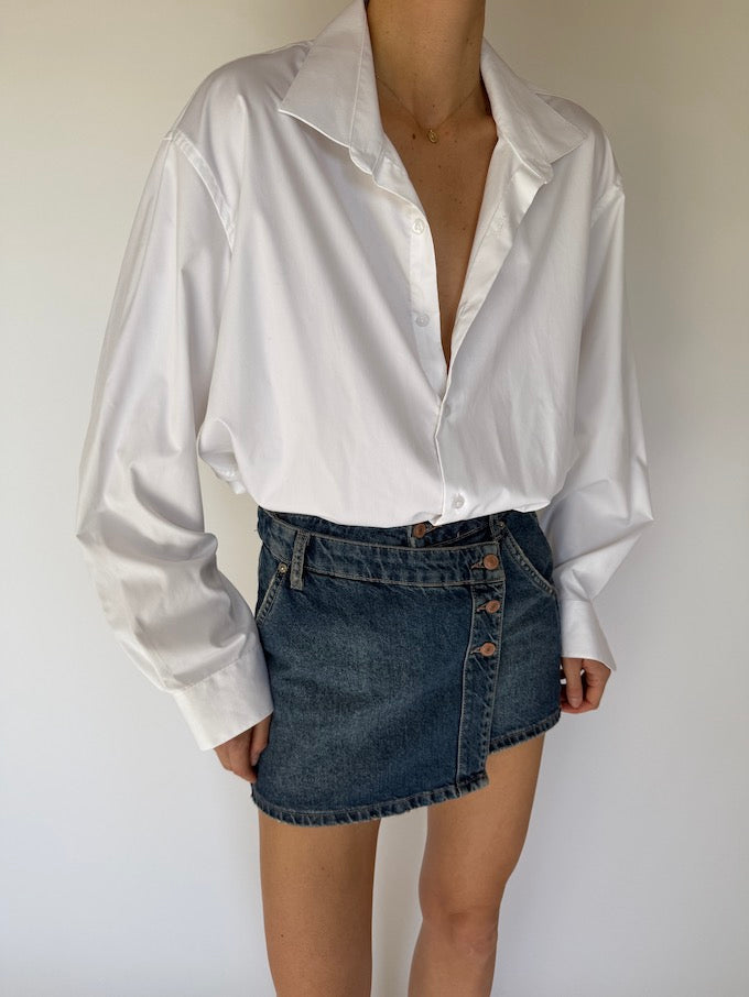 Vintage Classic Button-Up Shirt White 5936