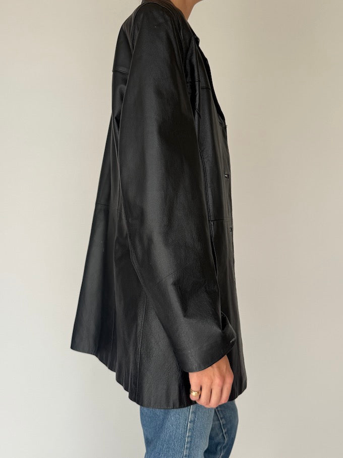 Vintage leather Jacket black 6381
