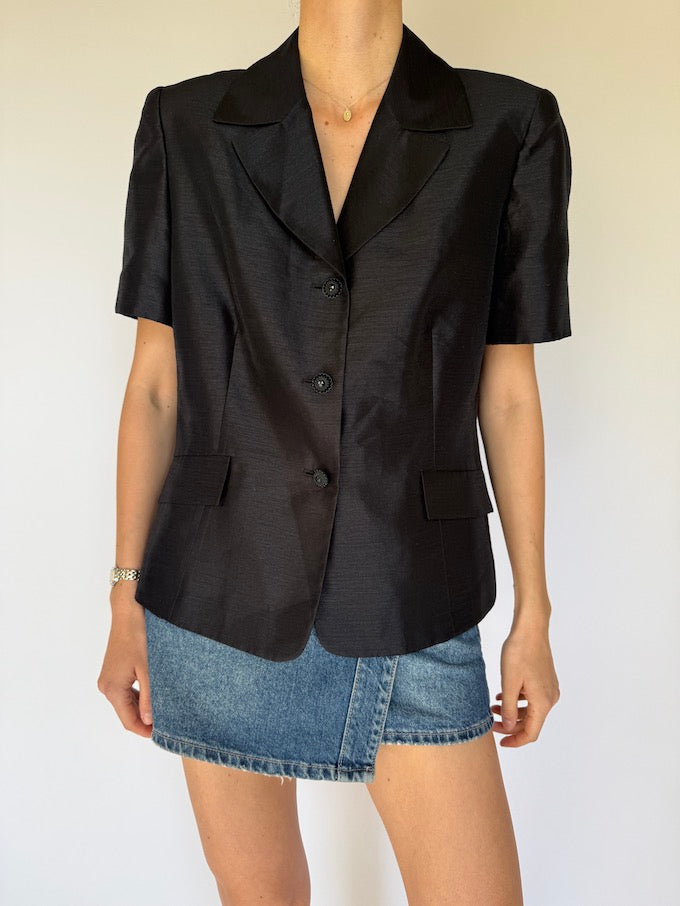 Vintage short-sleeve blazer top 5972