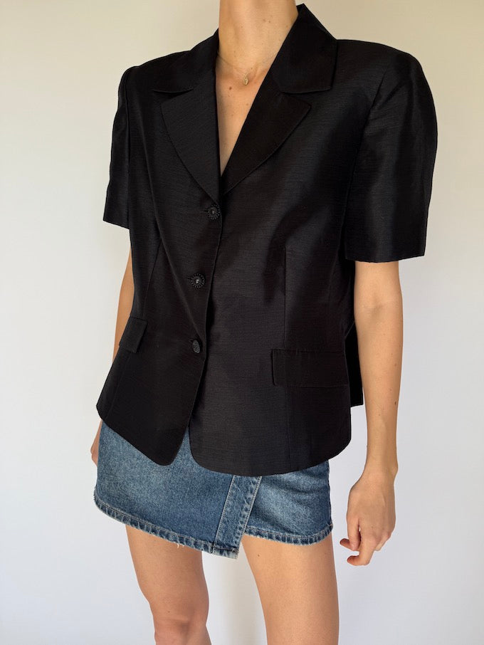 Vintage short-sleeve blazer top 5972