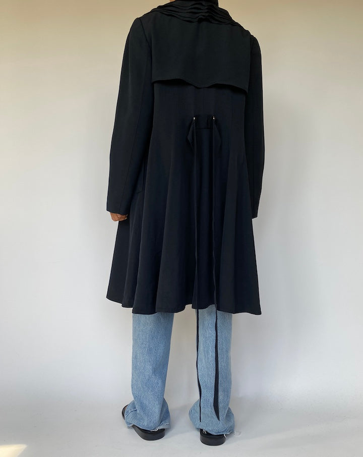 VINTAGE BLACK TRENCH COAT 2645