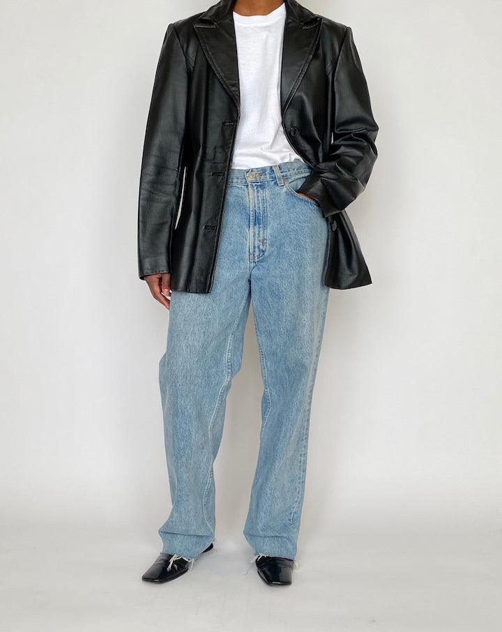 VINTAGE BLACK LEATHER JACKET 4658