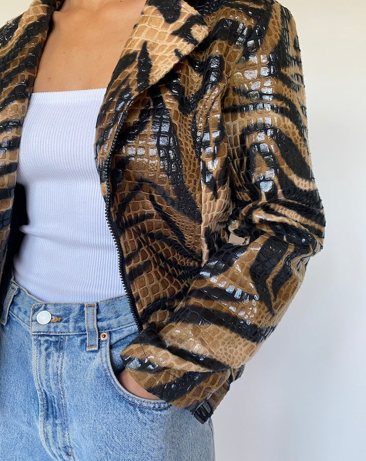 VINTAGE ANIMAL PRINTED JACKET 2785