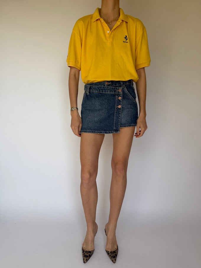 Vintage Ferrari polo shirt yellow 5922