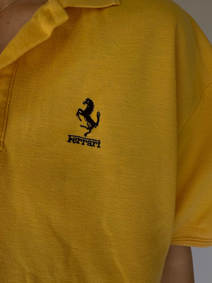 Vintage Ferrari polo shirt yellow 5922