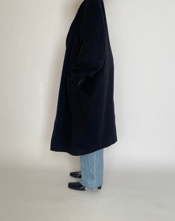 VINTAGE OVERSIZED LONG BLACK/CHARCOAL COAT 4270