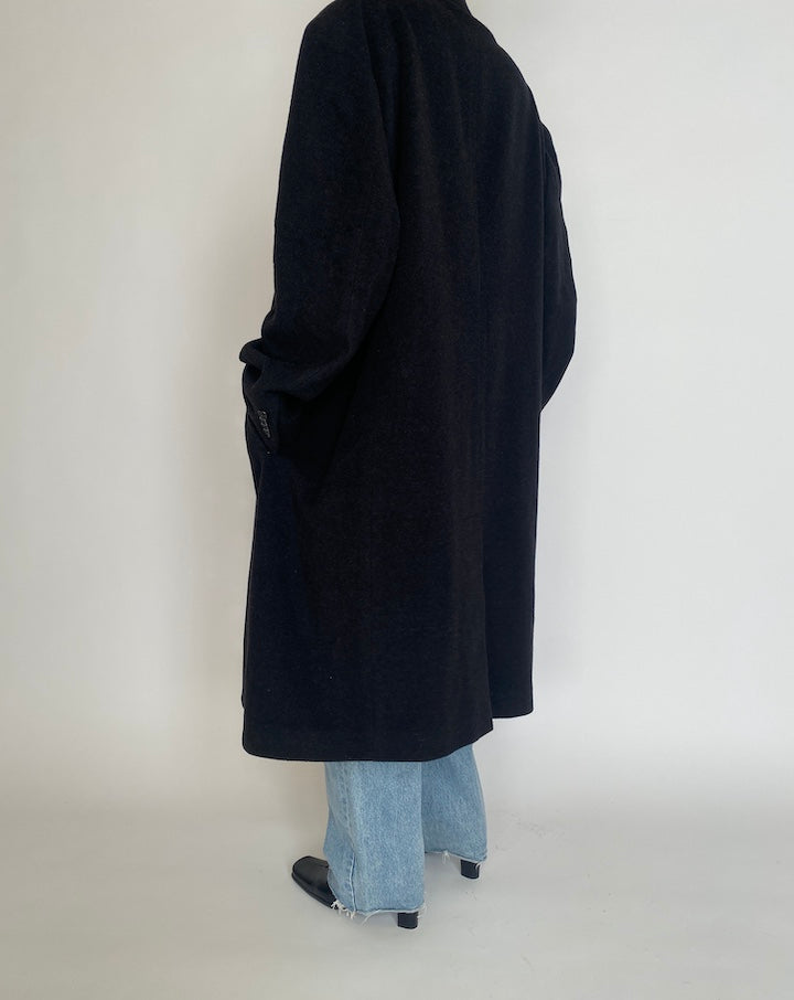 VINTAGE OVERSIZED LONG BLACK/CHARCOAL COAT 4270