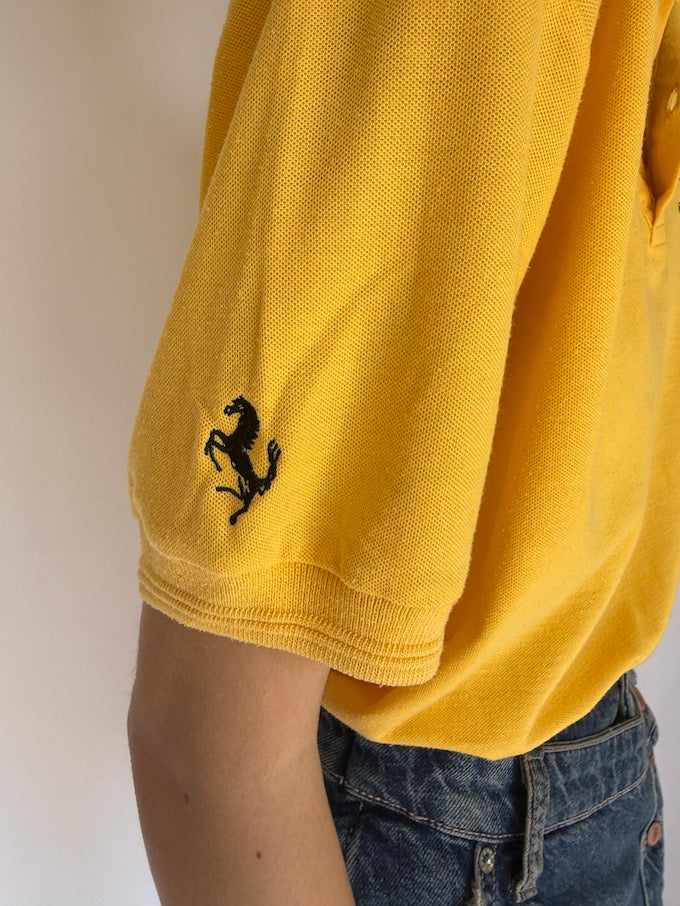 Vintage Ferrari polo shirt yellow 5922