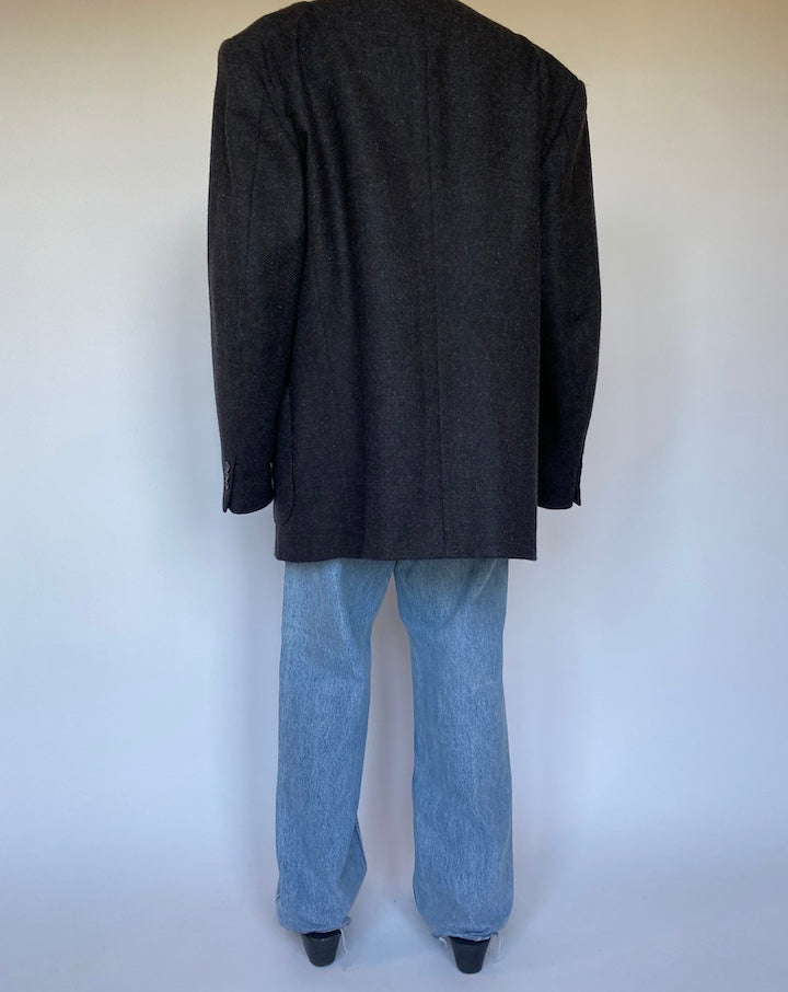 VINTAGE DARK GREY WOOL BLAZER 2787