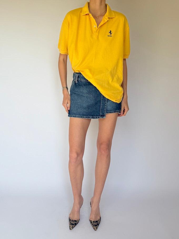 Vintage Ferrari polo shirt yellow 5922