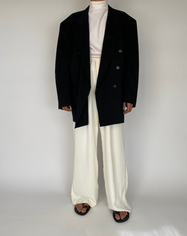 VINTAGE OVERSIZED BLACK DOUBLE BREASTED BLAZER 2240