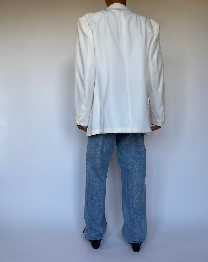 VINTAGE WHITE OVERSIZED BLAZER 2788