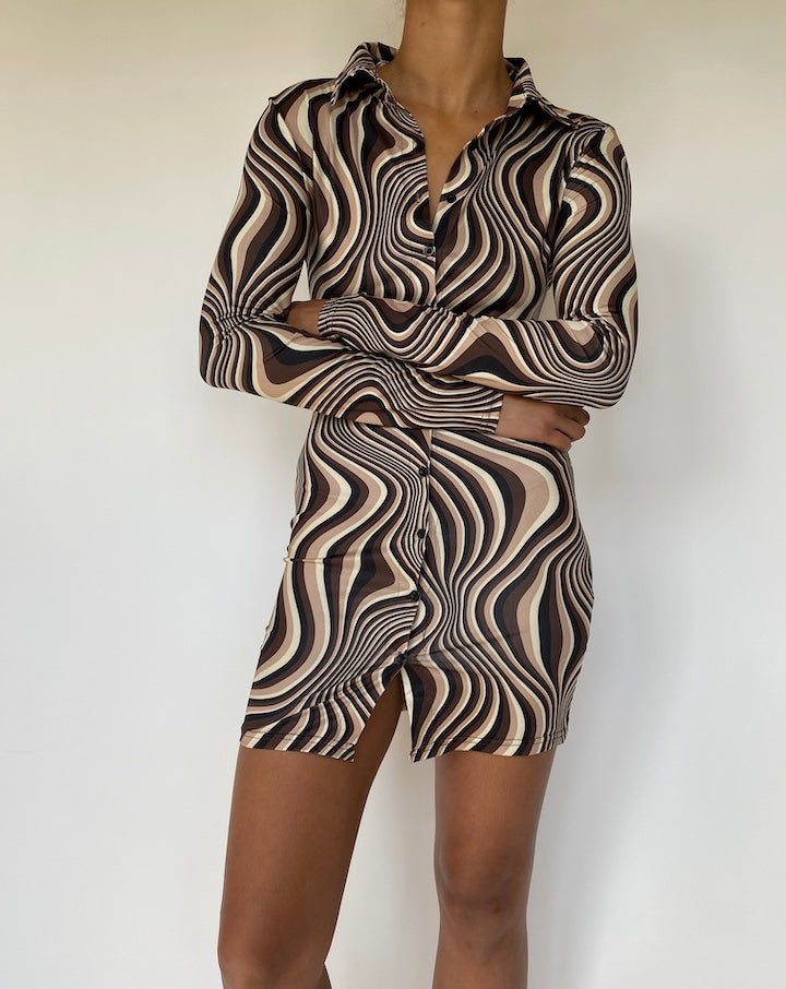 VINTAGE PATTERNED TIGHT DRESS 3337