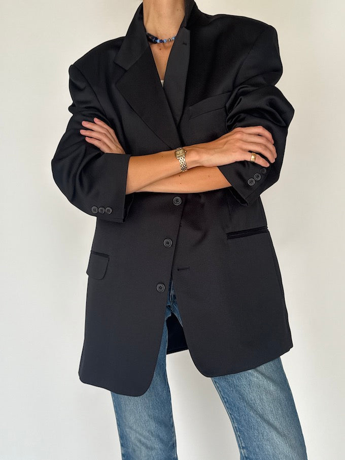 Vintage Oversized Blazer Black 5990