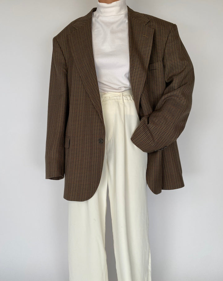VINTAGE OVERSIZED BROWN BLAZER 2243