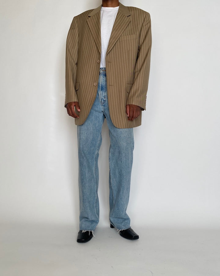 VINTAGE BEIGE PINSTRIPED BLAZER 4273