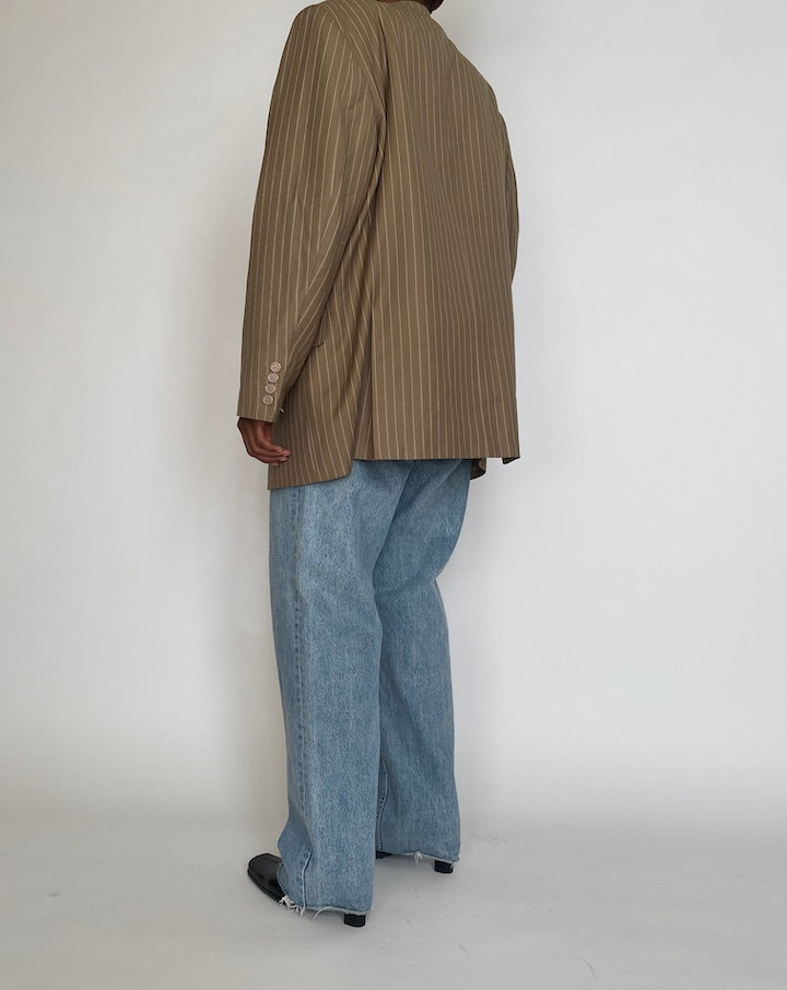 VINTAGE BEIGE PINSTRIPED BLAZER 4273
