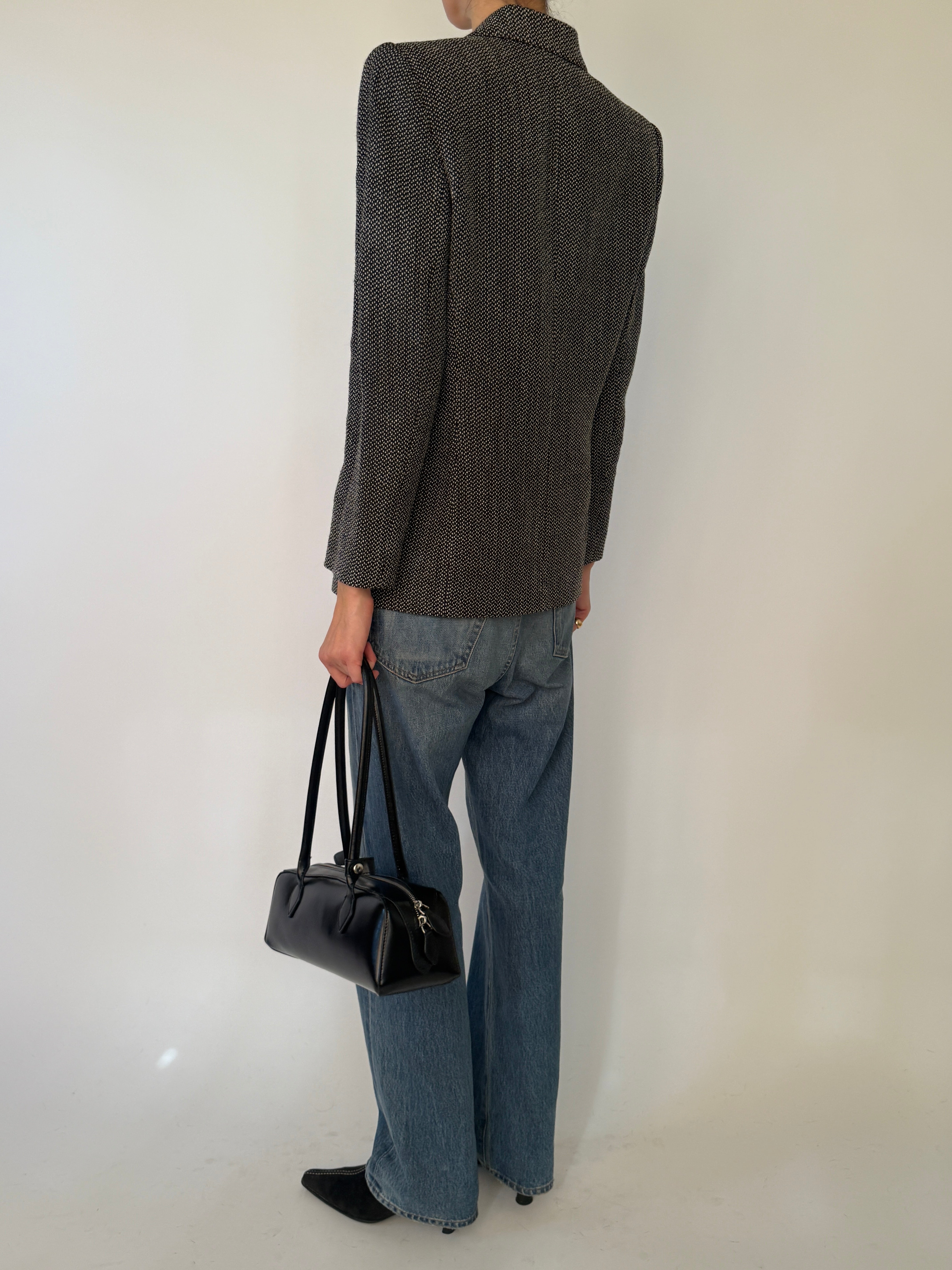 Vintage wool-blend blazer back view