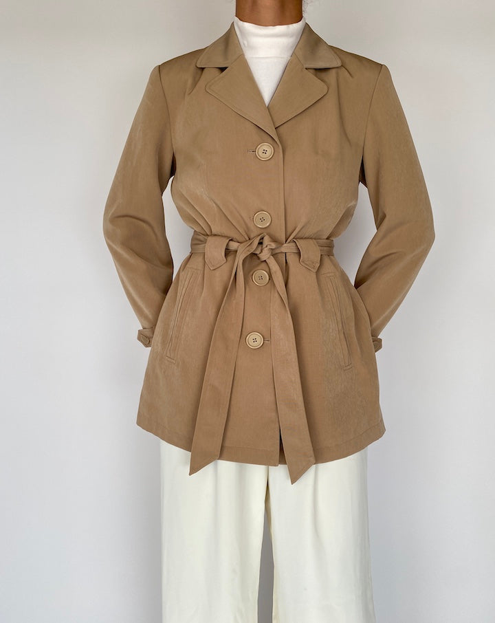 VINTAGE BEIGE LIGHT WEIGHT TRENCH COAT 2246