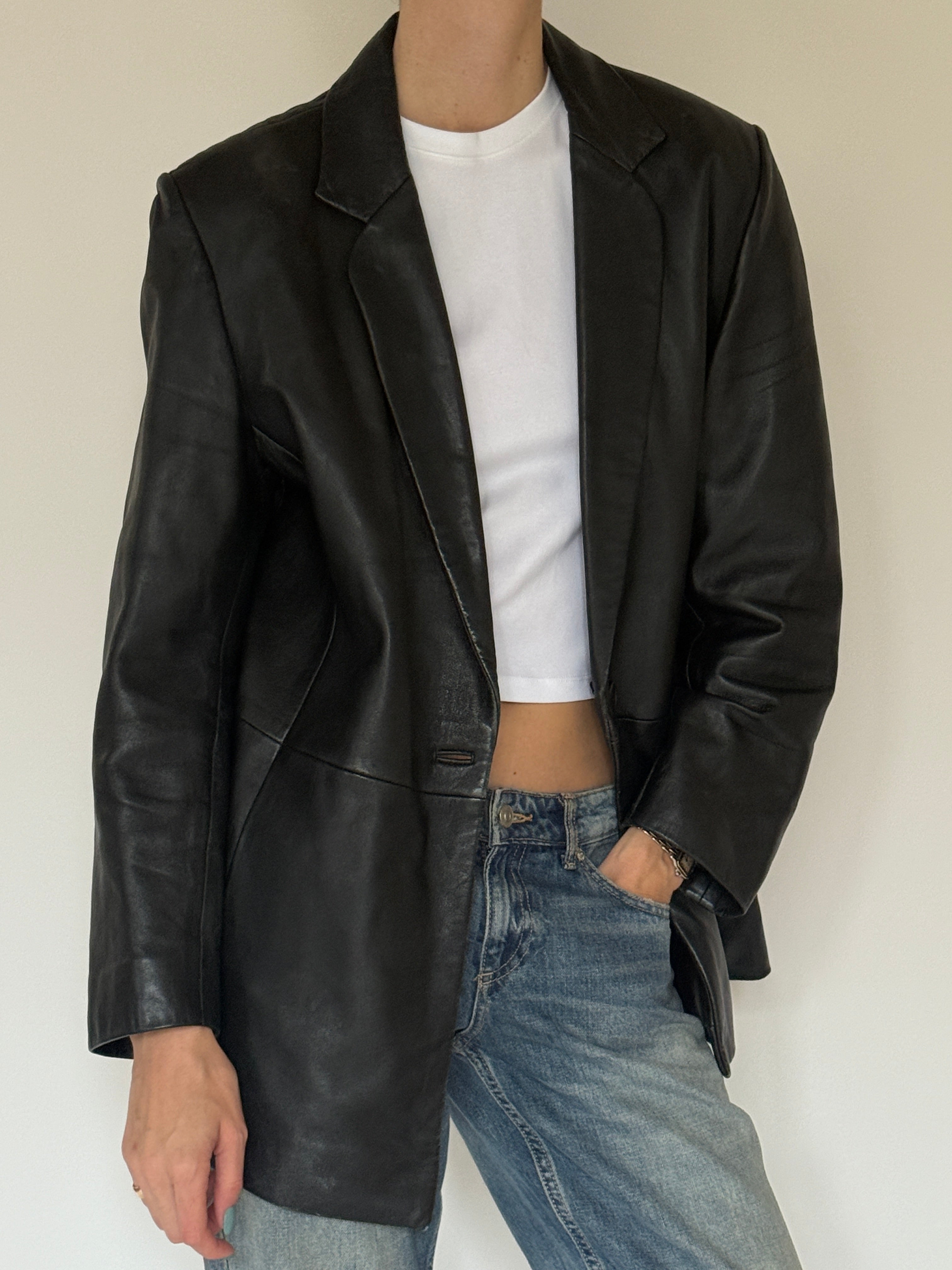 Vintage leather close-up with smooth finish