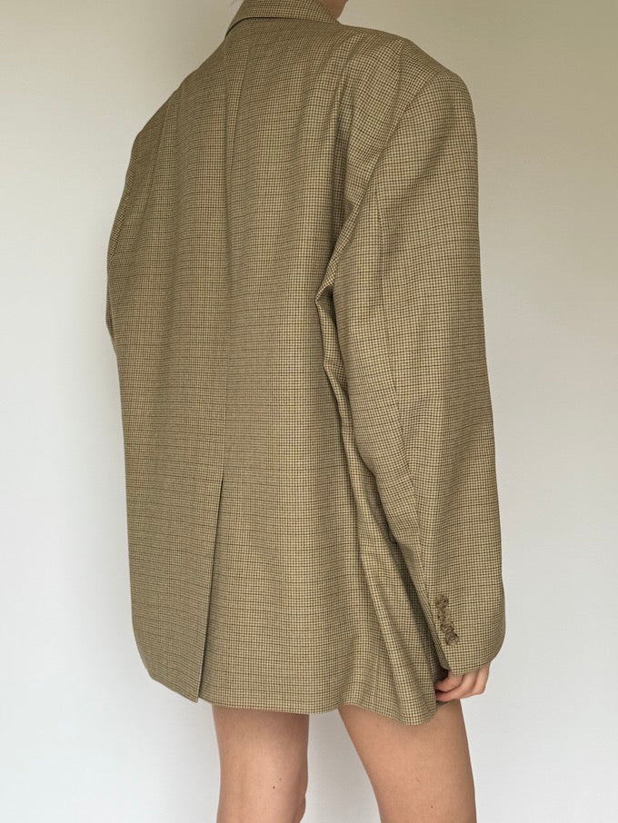 Vintage oversized houndstooth blazer beige 6244