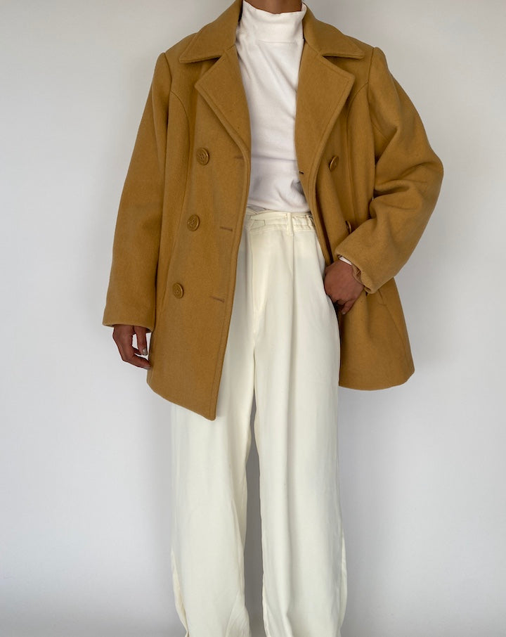 VINTAGE OVERSIZED CAMEL COLORED COAT 2247