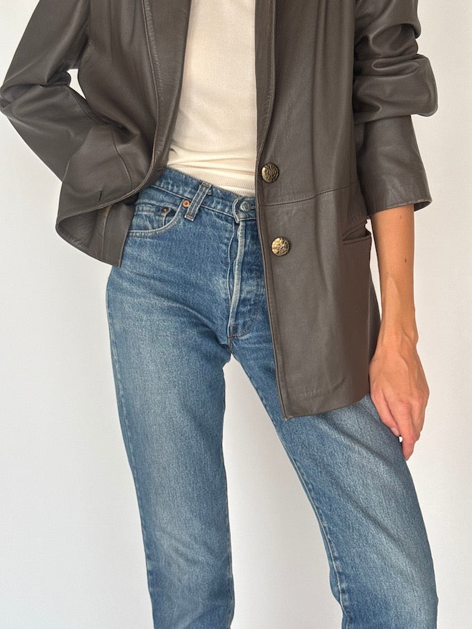Vintage Leather Jacket Brown 6383