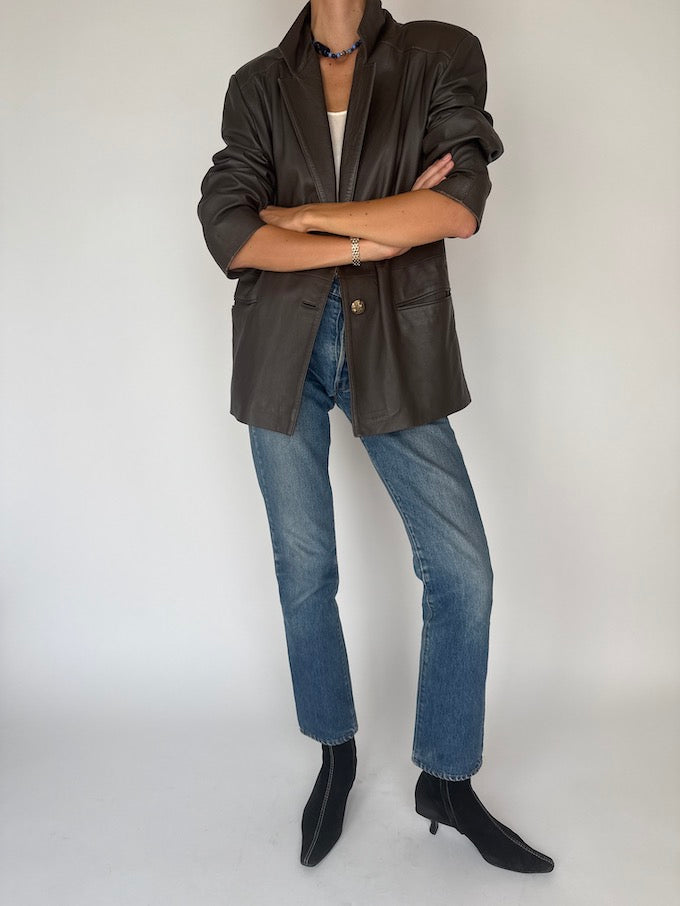Vintage Leather Jacket Brown 6383