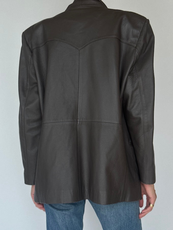 Vintage Leather Jacket Brown 6383