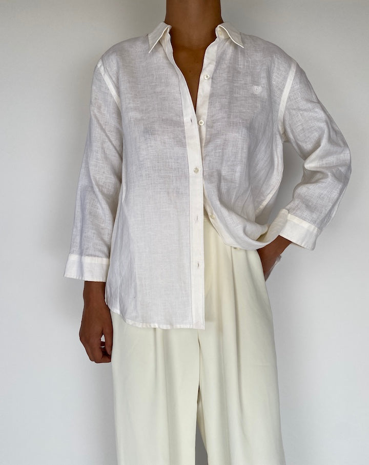 VINTAGE OFF-WHITE BUTTON DOWN TOP 2252