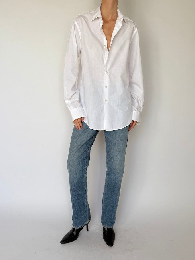 Vintage Slight Fitted Shirt White 6611