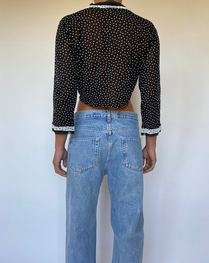 VINTAGE POLKA DOT CROPPED TOP 2801