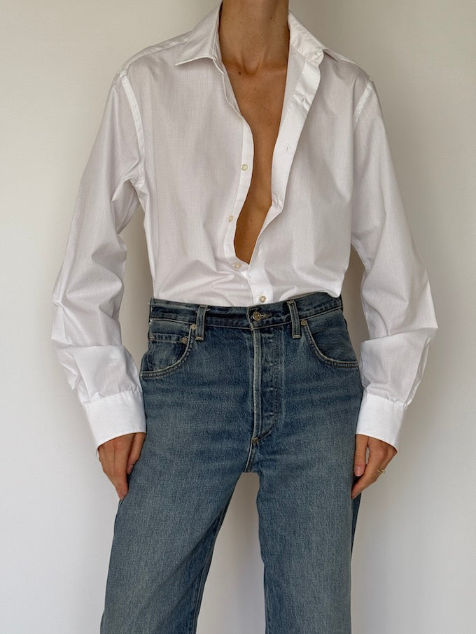 Vintage Slight Fitted Shirt White 6611