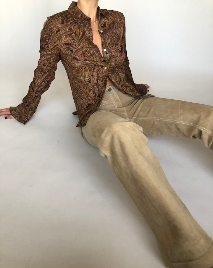 VINTAGE PAISLEY SILK BLOUSE 302