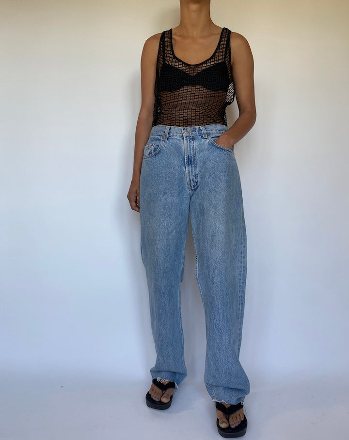 VINTAGE BLACK FISHNET DRESS 2804