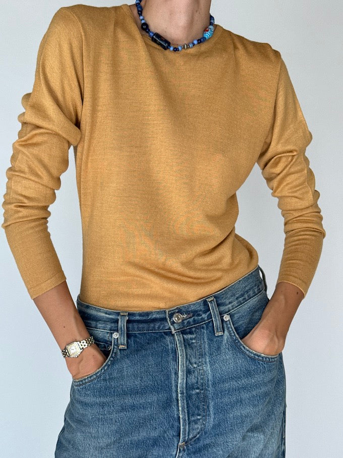 Vintage Knit Long-sleeve in Camel