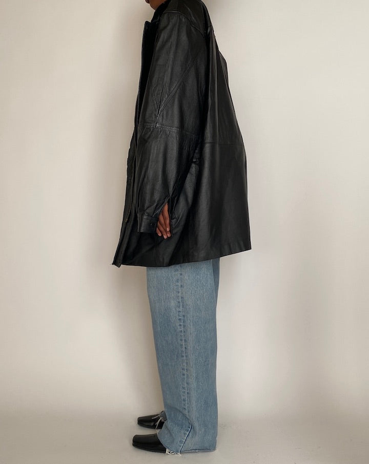 VINTAGE BLACK LEATHER JACKET 4280