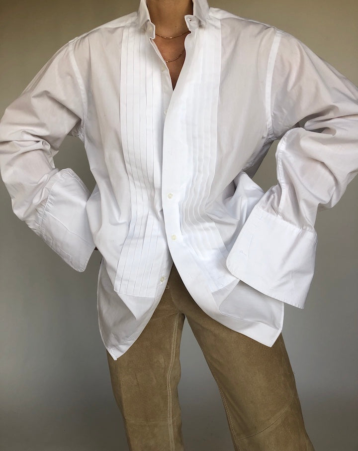 Vintage pleated oversized shirt 307