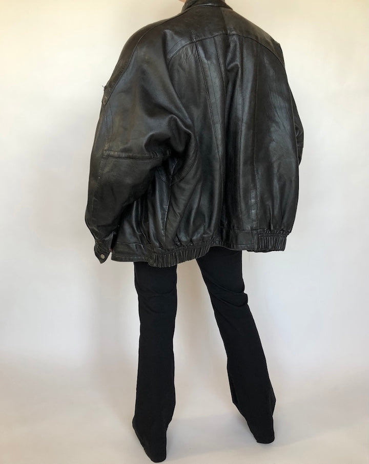 VINTAGE OVERSIZED BOXY LEATHER JACKET 344