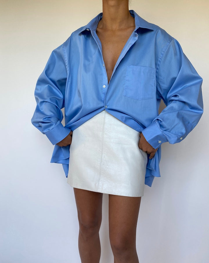 VINTAGE BLUE LONG SLEEVE BUTTON DOWN SHIRT 2807