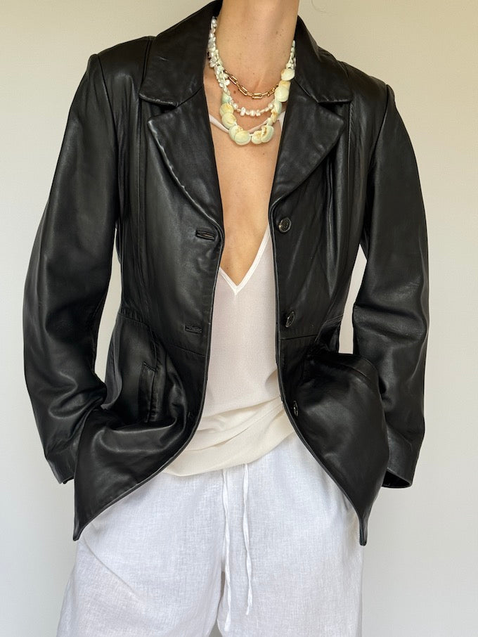 Vintage leather jacket black